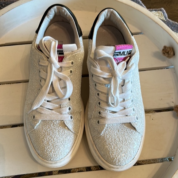 MELINE made in Italy white glitter runners size 36 (US 6) - Picture 2 of 11